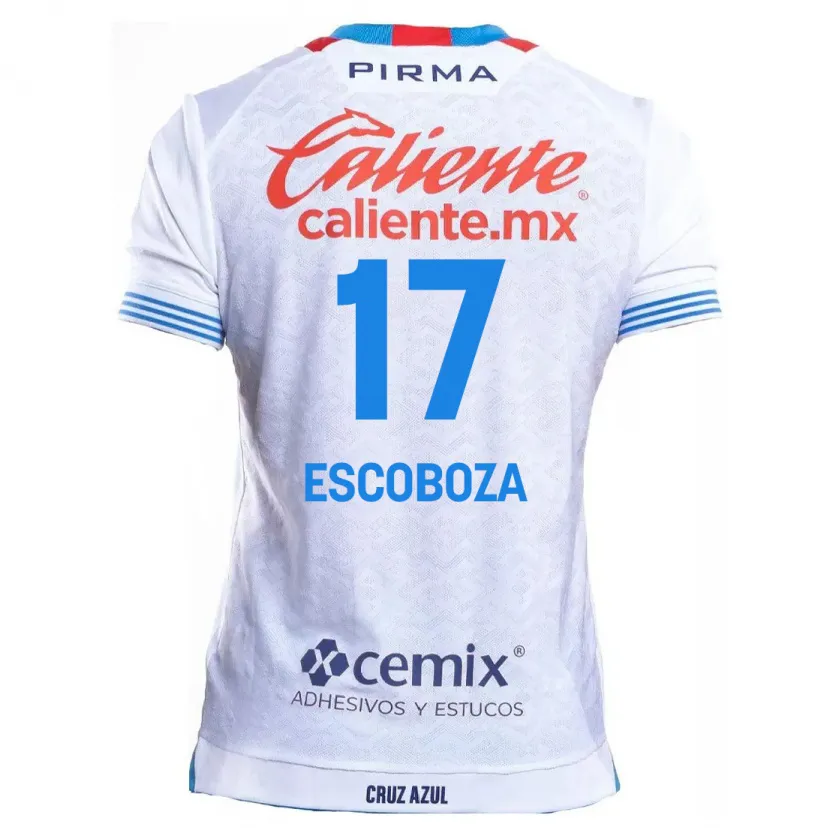 Danxen Homem Camisola Alonso Escoboza #17 Branco Azul Alternativa 2024/25 Camisa