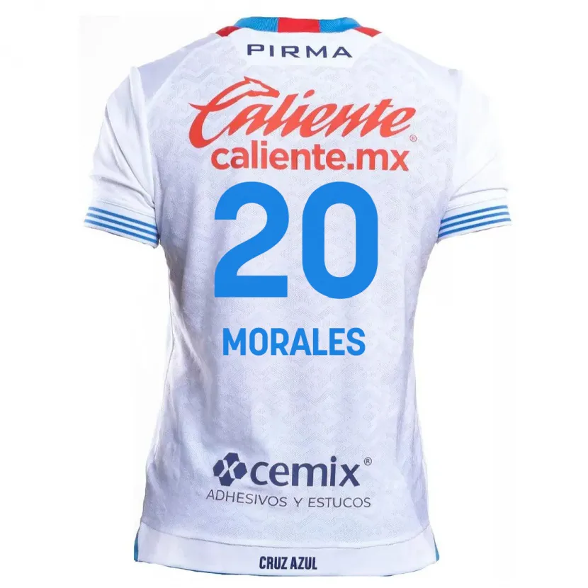 Danxen Homem Camisola Iván Morales #20 Branco Azul Alternativa 2024/25 Camisa