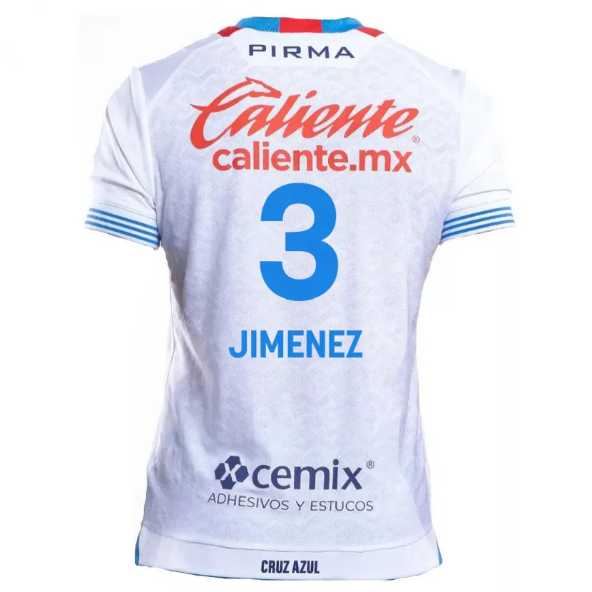 Danxen Homem Camisola Jaiber Jimenez #3 Branco Azul Alternativa 2024/25 Camisa