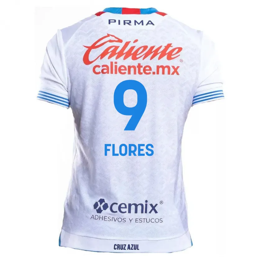 Danxen Homem Camisola Daniela Flores #9 Branco Azul Alternativa 2024/25 Camisa