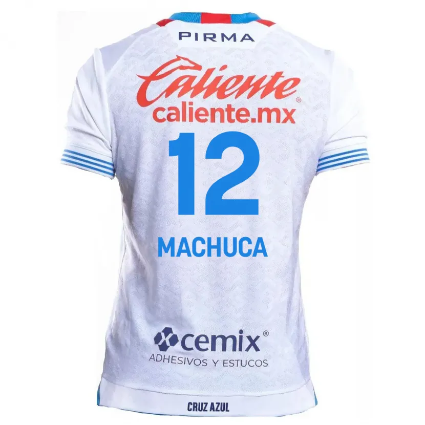 Danxen Homem Camisola Gabriela Machuca #12 Branco Azul Alternativa 2024/25 Camisa