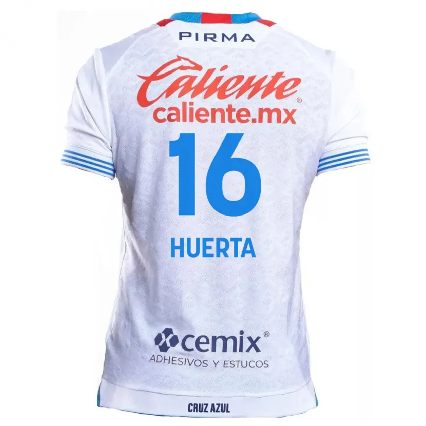 Danxen Homem Camisola Ana Gabriela Huerta #16 Branco Azul Alternativa 2024/25 Camisa