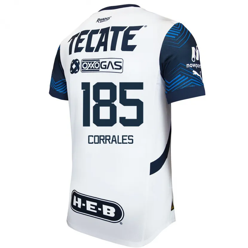 Danxen Homem Camisola Ángel Corrales #185 Branco Azul Alternativa 2024/25 Camisa