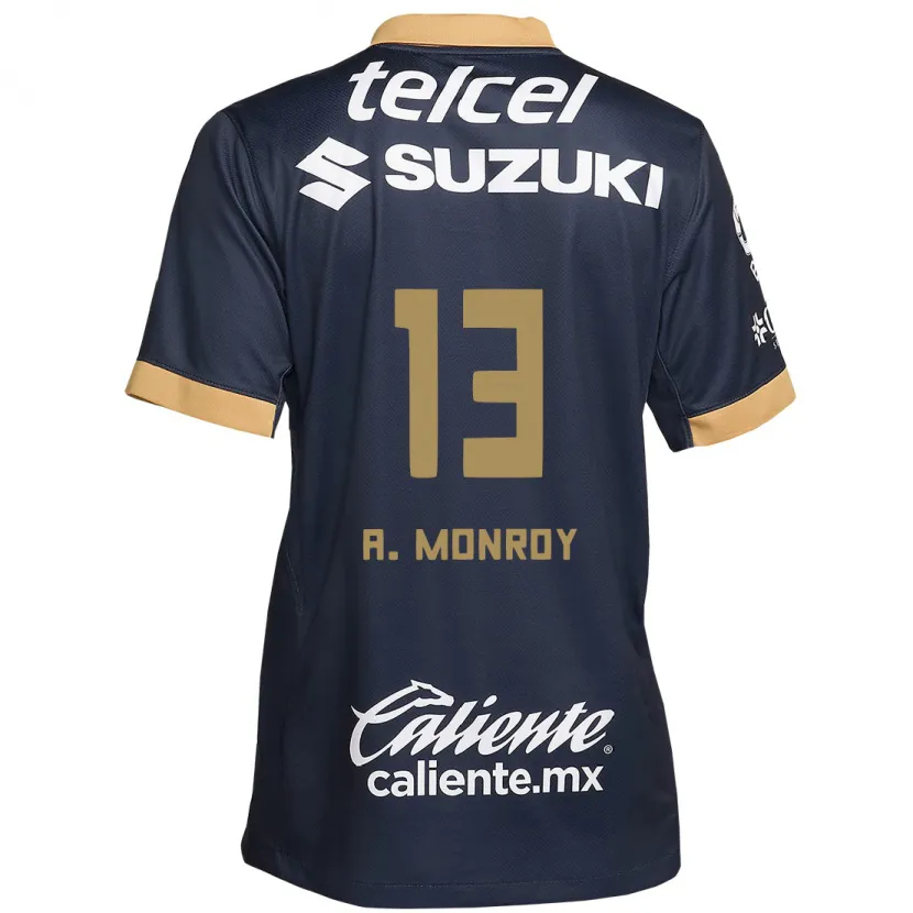 Danxen Homem Camisola Pablo Monroy #13 Obsidiana Ouro Branco Alternativa 2024/25 Camisa