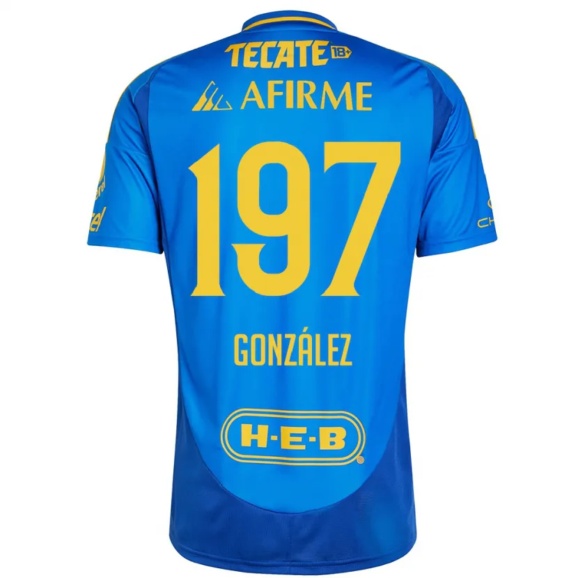 Danxen Homem Camisola Germán González #197 Azul Amarelo Alternativa 2024/25 Camisa