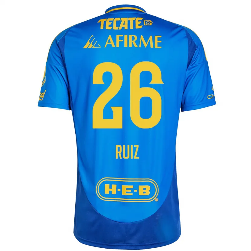 Danxen Homem Camisola Michel Ruiz #26 Azul Amarelo Alternativa 2024/25 Camisa