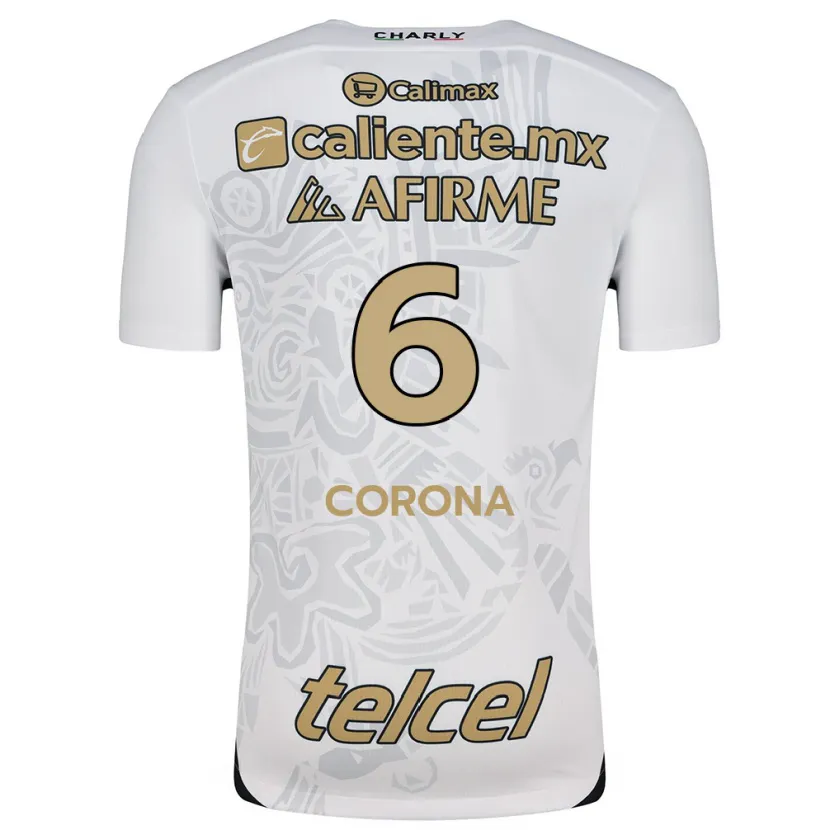 Danxen Homem Camisola Joe Corona #6 Branco Preto Alternativa 2024/25 Camisa