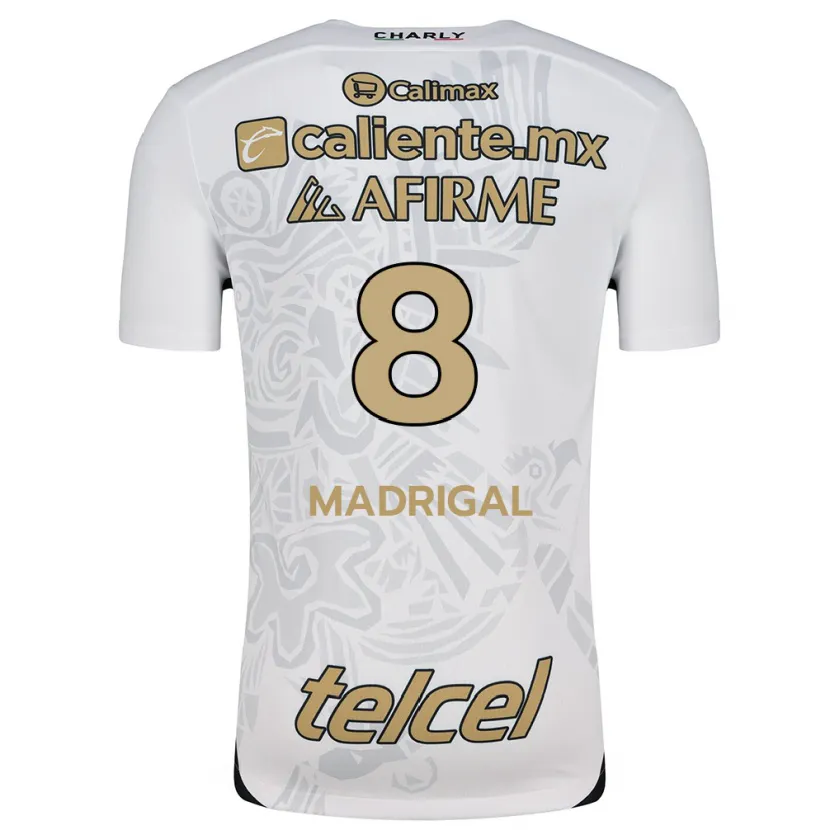 Danxen Homem Camisola Fernando Madrigal #8 Branco Preto Alternativa 2024/25 Camisa