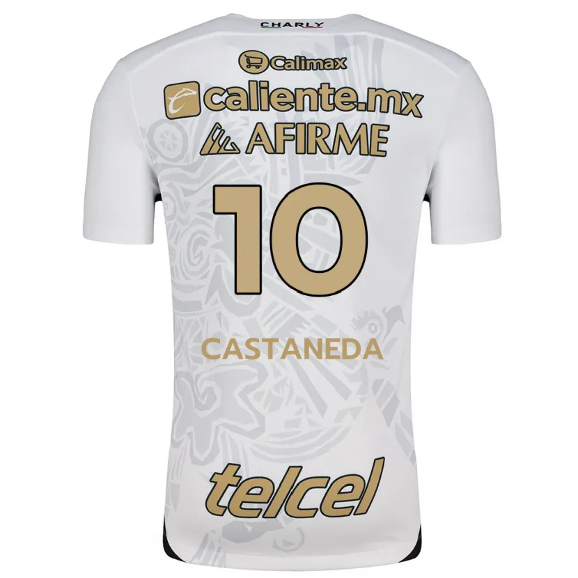Danxen Homem Camisola Kevin Castañeda #10 Branco Preto Alternativa 2024/25 Camisa