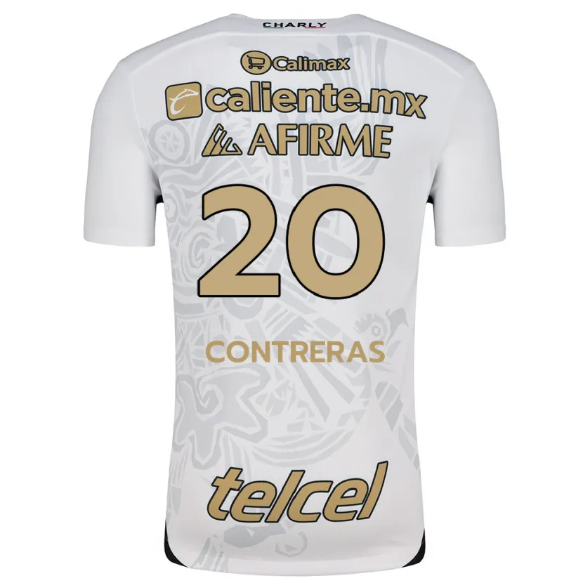 Danxen Homem Camisola Francisco Contreras #20 Branco Preto Alternativa 2024/25 Camisa