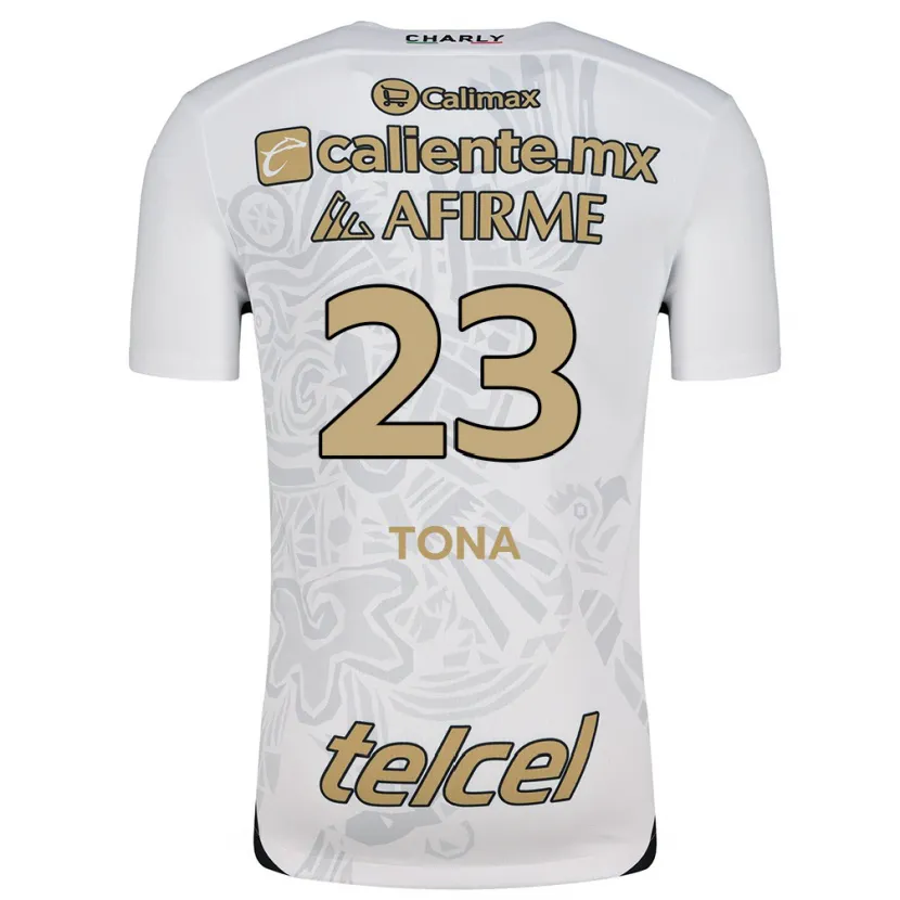 Danxen Homem Camisola Iván Tona #23 Branco Preto Alternativa 2024/25 Camisa