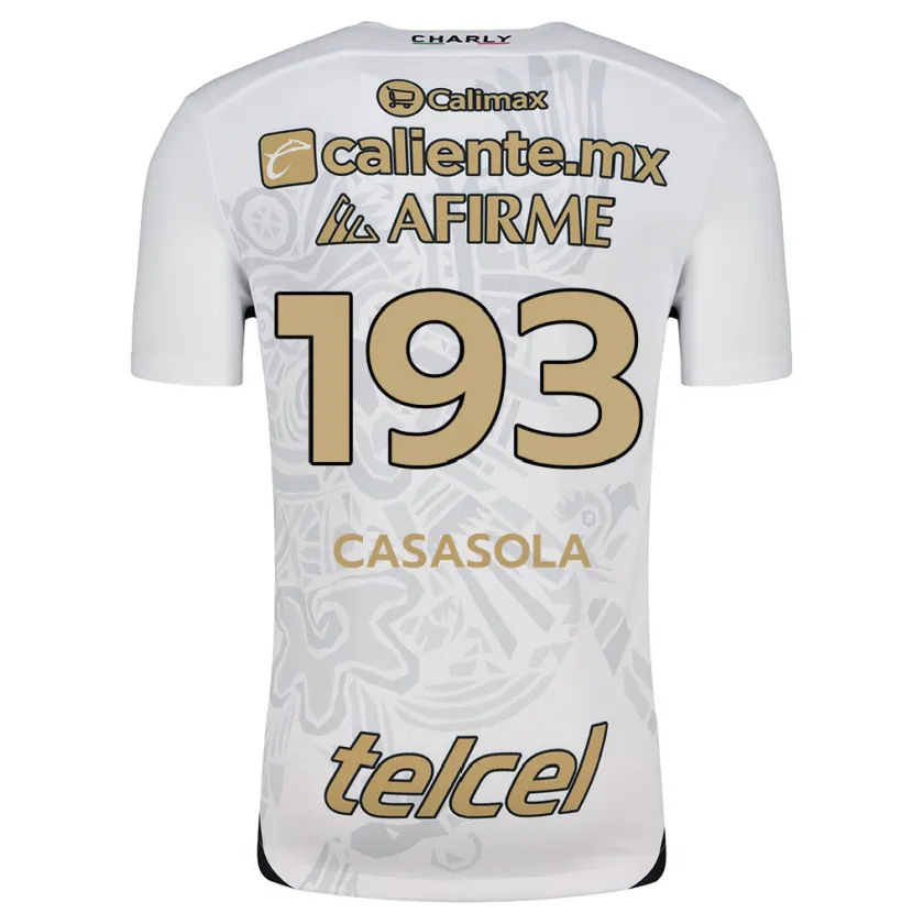Danxen Homem Camisola Axel Casasola #193 Branco Preto Alternativa 2024/25 Camisa