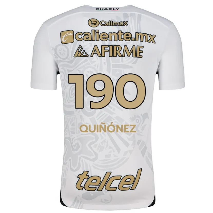 Danxen Homem Camisola Martín Quiñónez #190 Branco Preto Alternativa 2024/25 Camisa