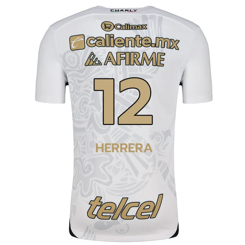 Danxen Homem Camisola Melissa Herrera #12 Branco Preto Alternativa 2024/25 Camisa