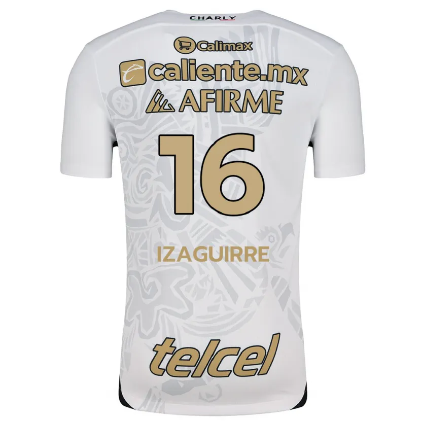 Danxen Homem Camisola Estefanía Izaguirre #16 Branco Preto Alternativa 2024/25 Camisa