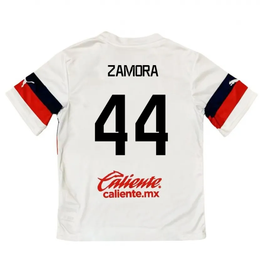 Danxen Homem Camisola Saúl Zamora #44 Branco Vermelho Alternativa 2024/25 Camisa