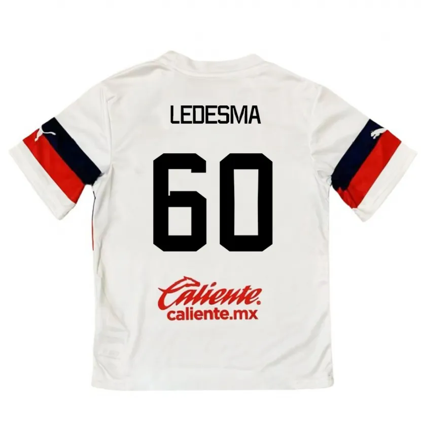 Danxen Homem Camisola Luis Ledesma #60 Branco Vermelho Alternativa 2024/25 Camisa