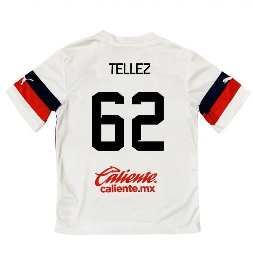 Danxen Homem Camisola Brandon Téllez #62 Branco Vermelho Alternativa 2024/25 Camisa