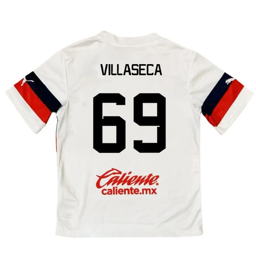 Danxen Homem Camisola Daniel Villaseca #69 Branco Vermelho Alternativa 2024/25 Camisa