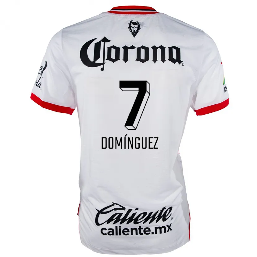Danxen Homem Camisola Juan Domínguez #7 Branco Vermelho Alternativa 2024/25 Camisa