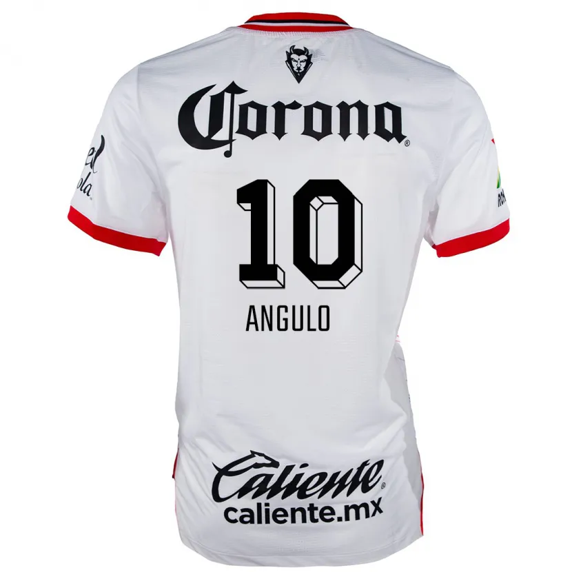 Danxen Homem Camisola Jesús Angulo #10 Branco Vermelho Alternativa 2024/25 Camisa