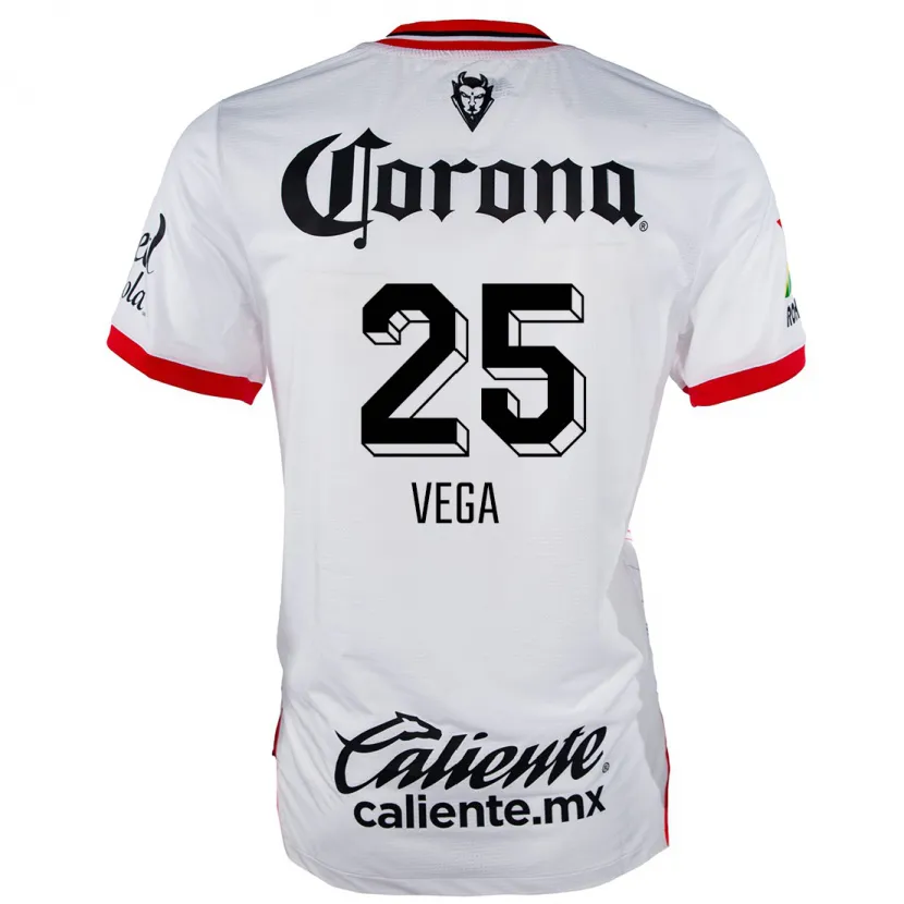 Danxen Homem Camisola Alexis Vega #25 Branco Vermelho Alternativa 2024/25 Camisa