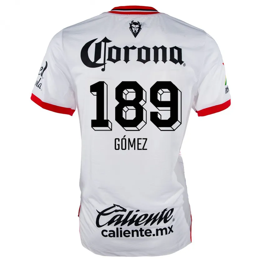 Danxen Homem Camisola Enrique Gómez #189 Branco Vermelho Alternativa 2024/25 Camisa