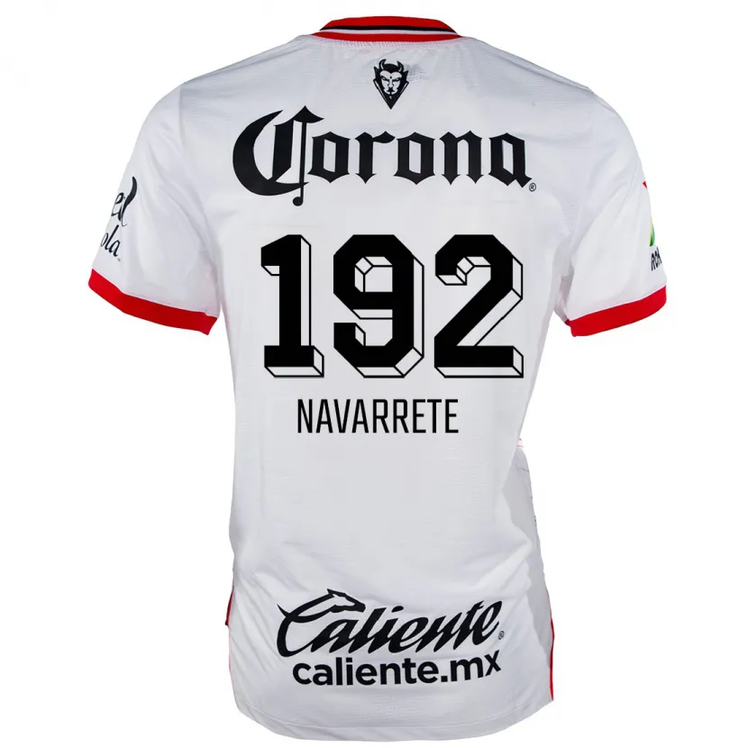 Danxen Homem Camisola Luis Navarrete #192 Branco Vermelho Alternativa 2024/25 Camisa