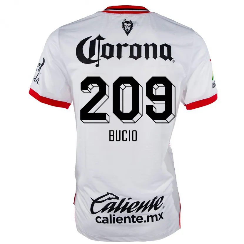 Danxen Homem Camisola Sebastián Bucio #209 Branco Vermelho Alternativa 2024/25 Camisa