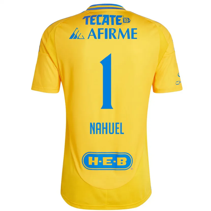 Danxen Mulher Camisola Nahuel Guzmán #1 Ouro Amarelo Principal 2024/25 Camisa