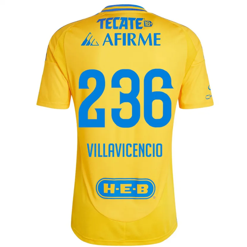 Danxen Mulher Camisola Edgar Villavicencio #236 Ouro Amarelo Principal 2024/25 Camisa