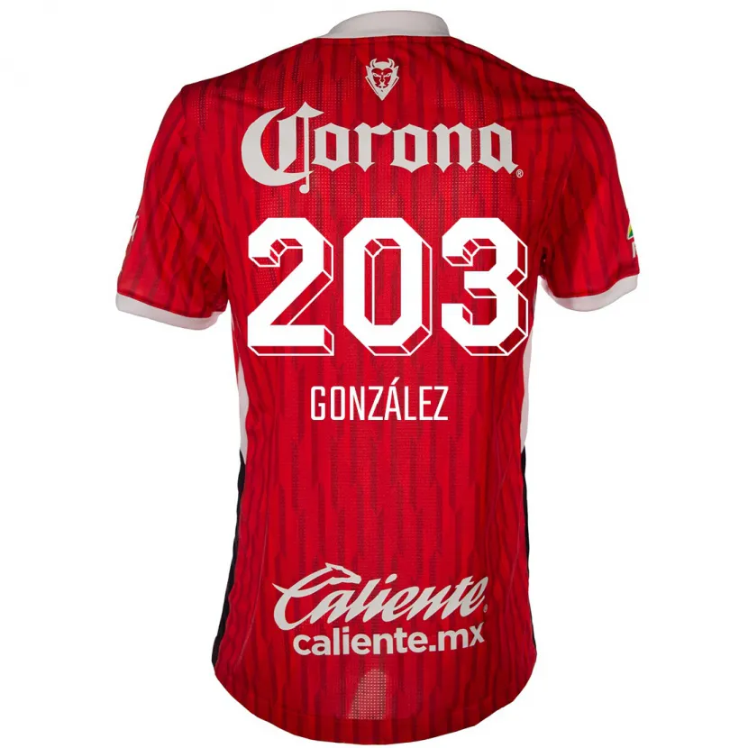 Danxen Mulher Camisola Luis González #203 Vermelho Branco Principal 2024/25 Camisa