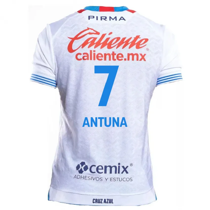 Danxen Mulher Camisola Uriel Antuna #7 Branco Azul Alternativa 2024/25 Camisa