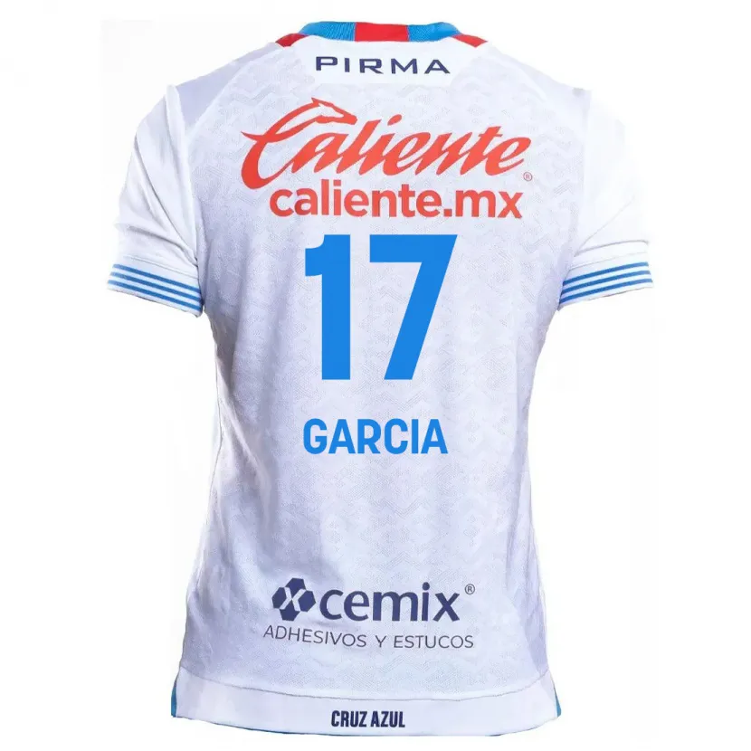 Danxen Mulher Camisola Amaury García #17 Branco Azul Alternativa 2024/25 Camisa
