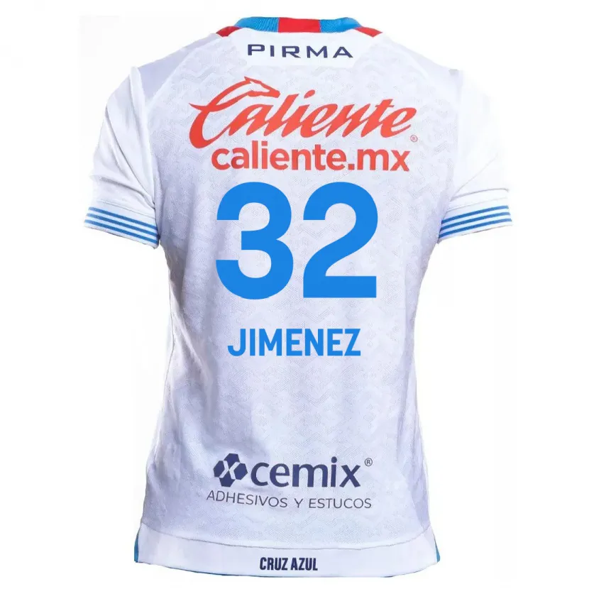 Danxen Mulher Camisola Cristian Jiménez #32 Branco Azul Alternativa 2024/25 Camisa