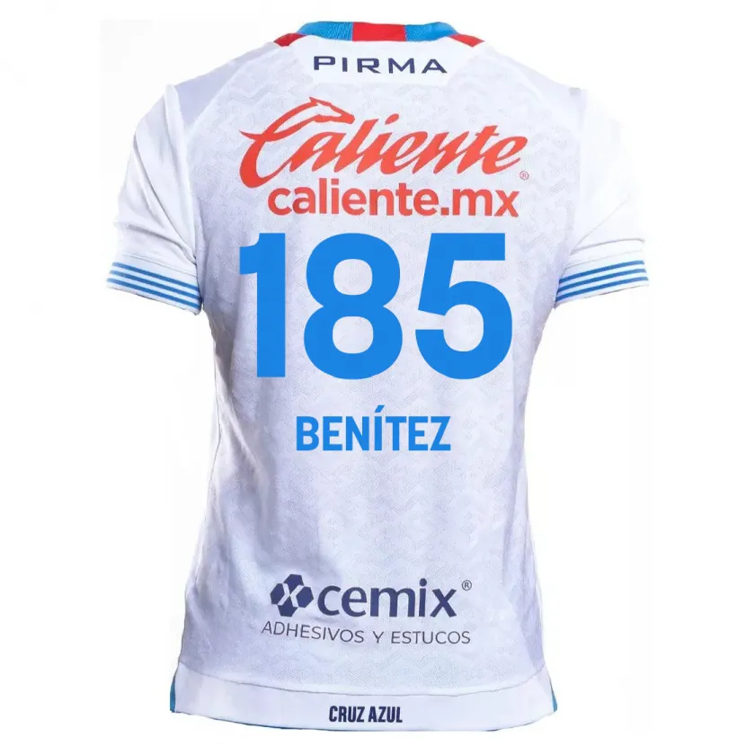 Danxen Mulher Camisola Cristopher Benítez #185 Branco Azul Alternativa 2024/25 Camisa