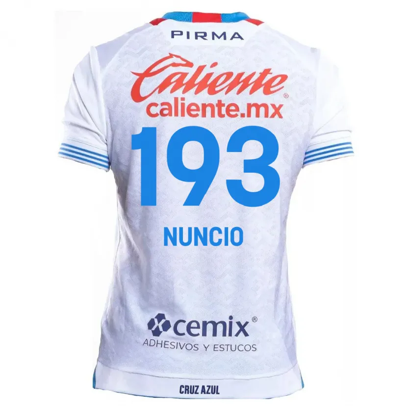 Danxen Mulher Camisola Jorge Nuncio #193 Branco Azul Alternativa 2024/25 Camisa