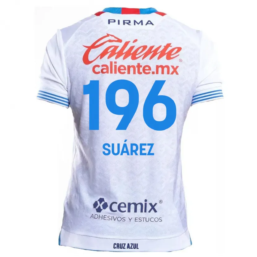Danxen Mulher Camisola Javier Suárez #196 Branco Azul Alternativa 2024/25 Camisa