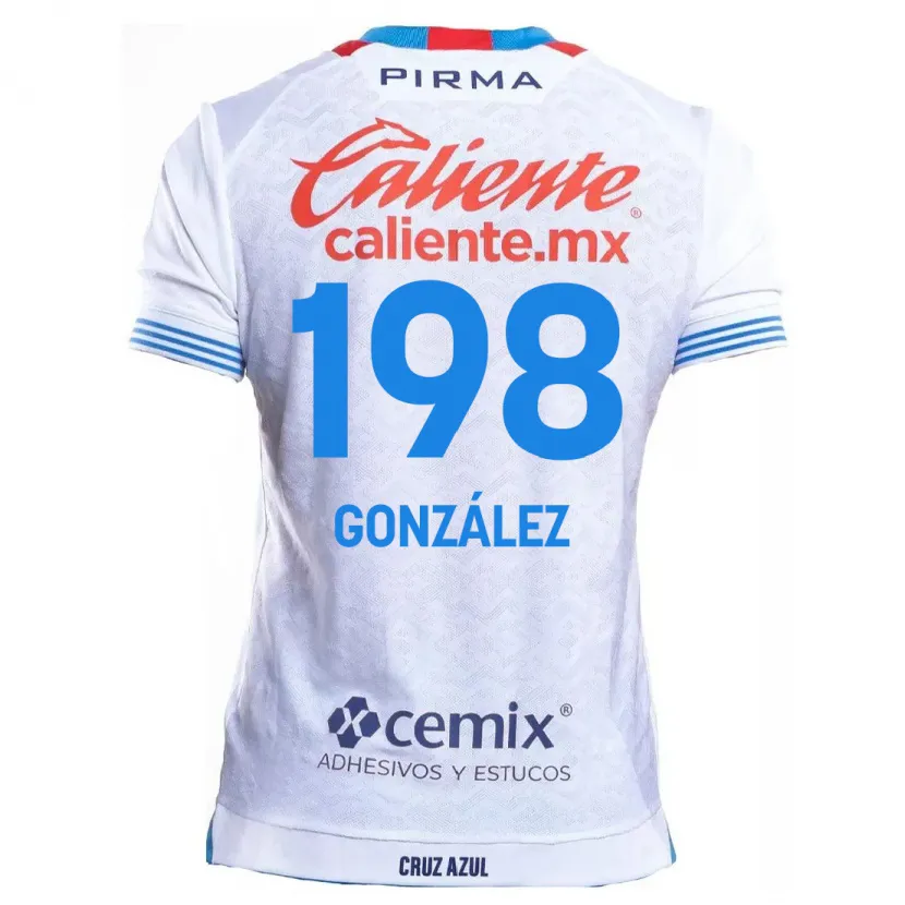 Danxen Mulher Camisola Kenneth González #198 Branco Azul Alternativa 2024/25 Camisa