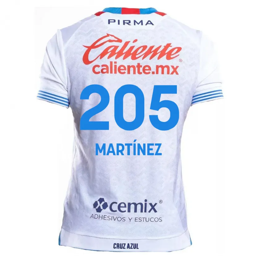 Danxen Mulher Camisola César Martínez #205 Branco Azul Alternativa 2024/25 Camisa