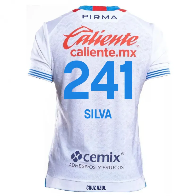 Danxen Mulher Camisola Iván Silva #241 Branco Azul Alternativa 2024/25 Camisa