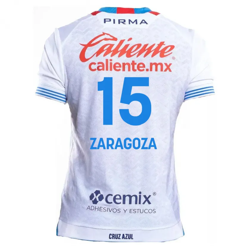 Danxen Mulher Camisola Nancy Zaragoza #15 Branco Azul Alternativa 2024/25 Camisa