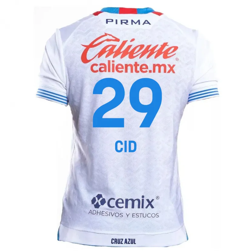Danxen Mulher Camisola Claudia Cid #29 Branco Azul Alternativa 2024/25 Camisa