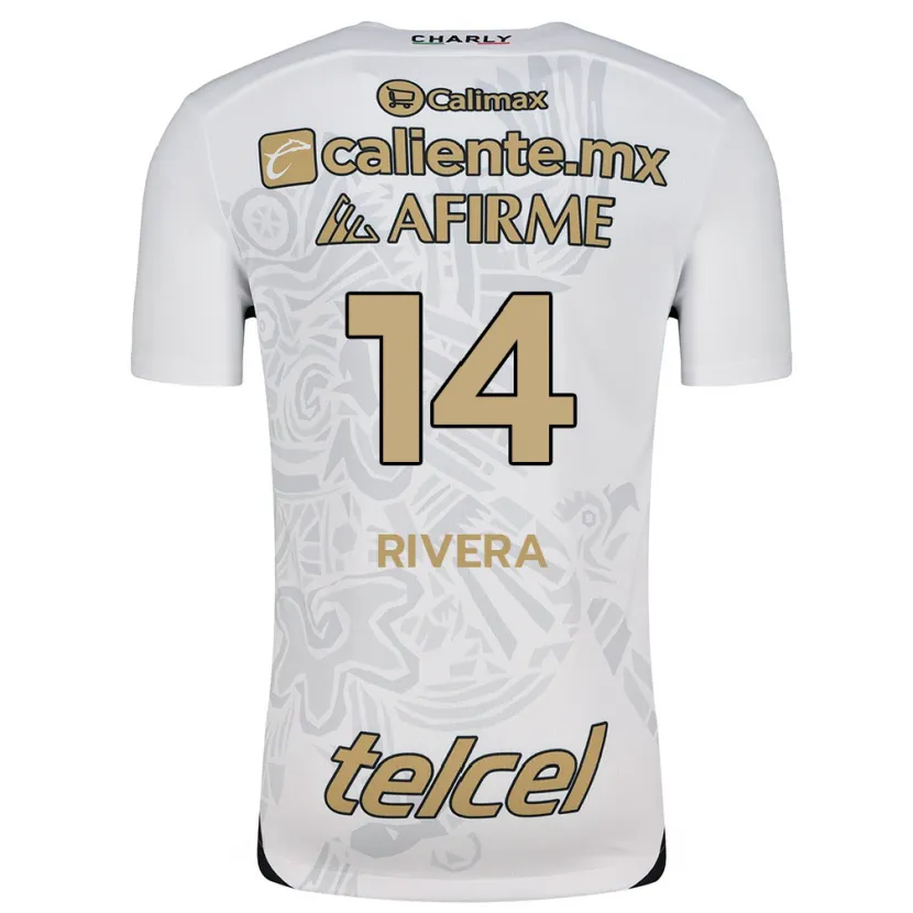 Danxen Mulher Camisola Christian Rivera #14 Branco Preto Alternativa 2024/25 Camisa