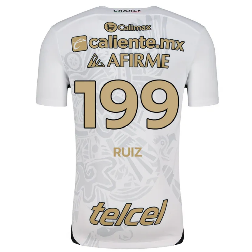 Danxen Mulher Camisola Emilio Ruiz #199 Branco Preto Alternativa 2024/25 Camisa
