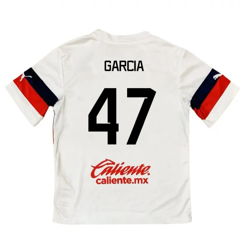 Danxen Mulher Camisola Gael García #47 Branco Vermelho Alternativa 2024/25 Camisa
