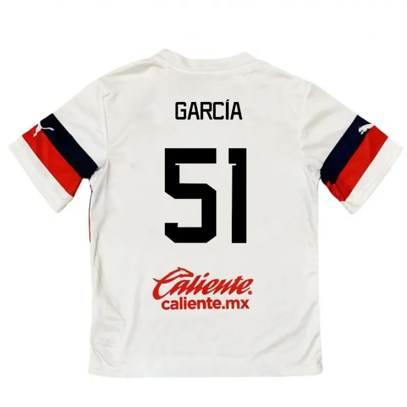 Danxen Mulher Camisola Eduardo García #51 Branco Vermelho Alternativa 2024/25 Camisa