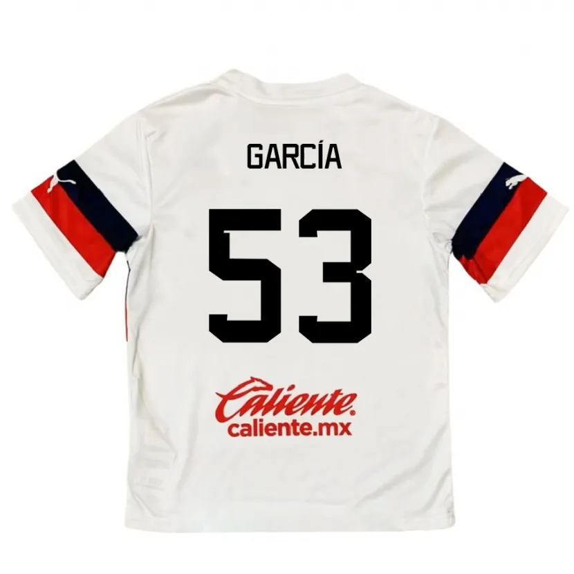 Danxen Mulher Camisola Uziel García #53 Branco Vermelho Alternativa 2024/25 Camisa