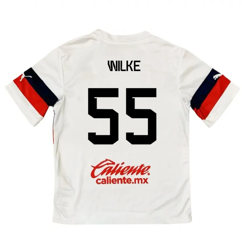 Danxen Mulher Camisola Teun Wilke #55 Branco Vermelho Alternativa 2024/25 Camisa