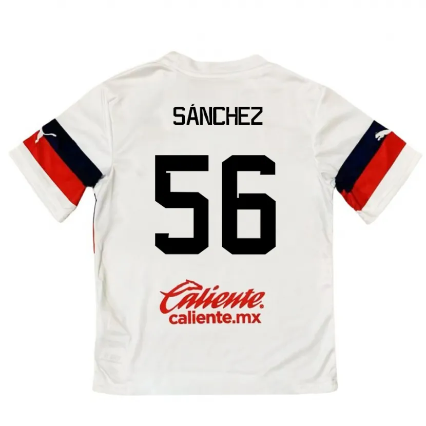 Danxen Mulher Camisola Benjamín Sánchez #56 Branco Vermelho Alternativa 2024/25 Camisa